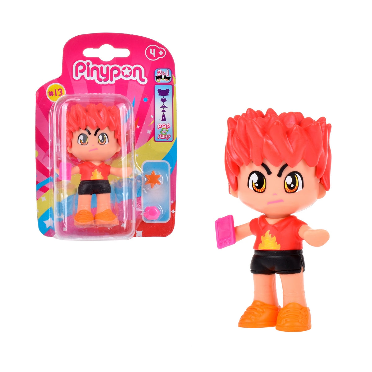 Muñeca Tematica Emocional Con Doble Cara Y Accesorios De Pinypon - Cabello Rojo